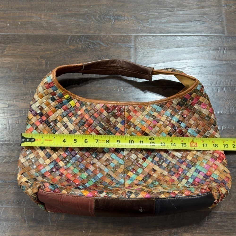 Leather Multicolor Woven Bag - image 4
